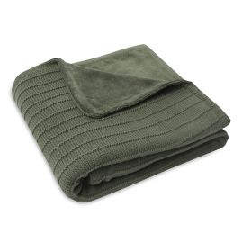 Jollein Deken Wieg Velvet Pure Knit - Leaf Green - GOTS