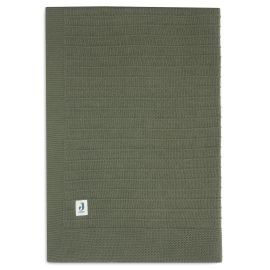 Jollein Deken Wieg Pure Knit - Leaf Green - GOTS - 75x100 cm
