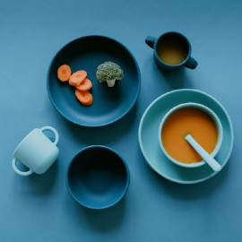 2 assiettes creuses en silicone avec ventouse - 300 ml - Blush et Terracotta