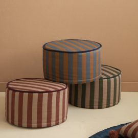 Majestic ronde zitzak - green taupe stripes