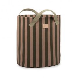 Majestic speelgoedzak - green taupe stripes