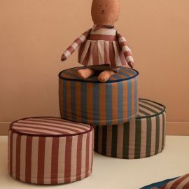 Majestic ronde zitzak - blue brown stripes