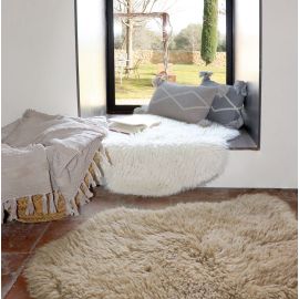 Wasbaar wollen tapijt Woolly - Sheep White - 75x110 - Woolable collectie
