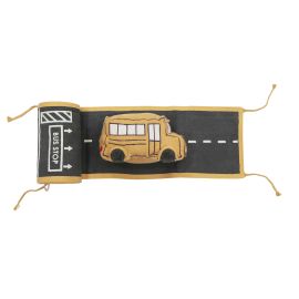 Soft Toy Ride & Roll School Bus speelset - Bus + Weg in textiel