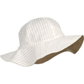 Omkeerbare zon hoed Amelia - Y / D -strepen knapperig wit / zandig