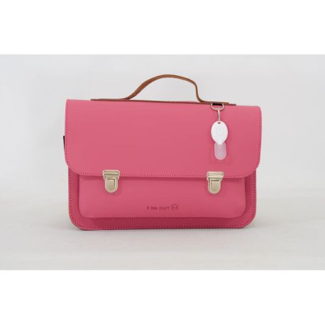 KLEINE LEREN SCHOOLTAS CLASSIS - ANTIQUE PINK - Own stuff