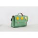 KLEINE LEREN SCHOOLTAS FLOWERS - PASTEL GREEN - Own stuff