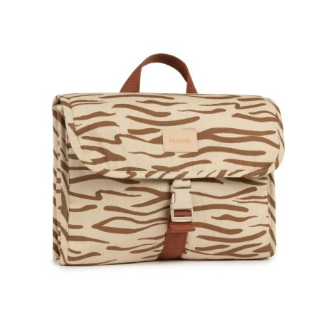 GET READY WATERPROOF PRE SCHOOL BAG A4 32.5X29X10 - BROWN WAVES