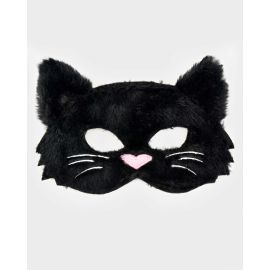 Den Goda Fen - Fluffy Black Cat Mask Unieke maat