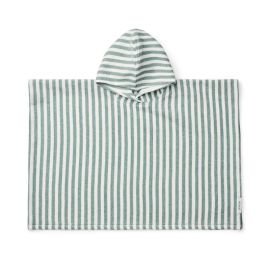 Paco Poncho Y/D stripes Peppermint / White - Liewood