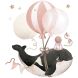 Specifieke sticker - Flying Whale (Pink) - Lilipinso