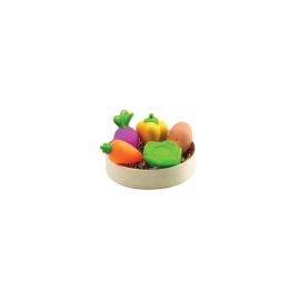 Speelmandje met 5 stukken fruit of groenten