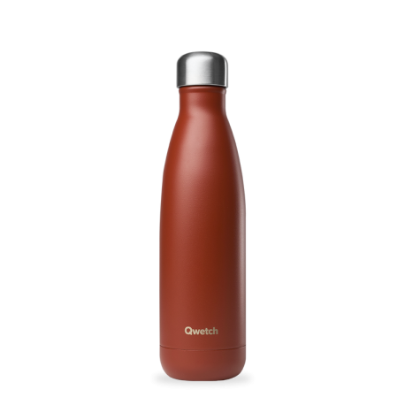 Isolerende roestvrijstalen fles Matt Terracotta 500ml - Qwetch