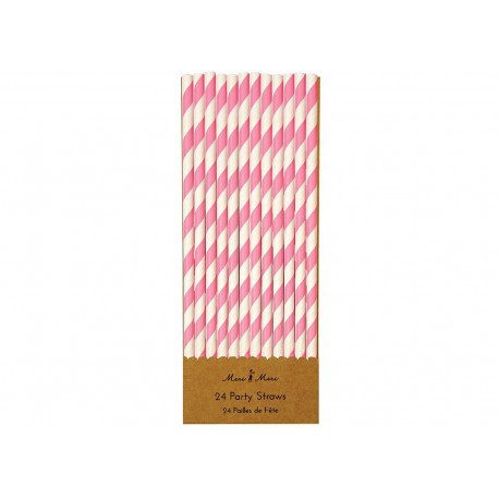 Toffe set 24 roze gestreepte feest rietjes Toffe set 24 roze gestreepte feest rietjes