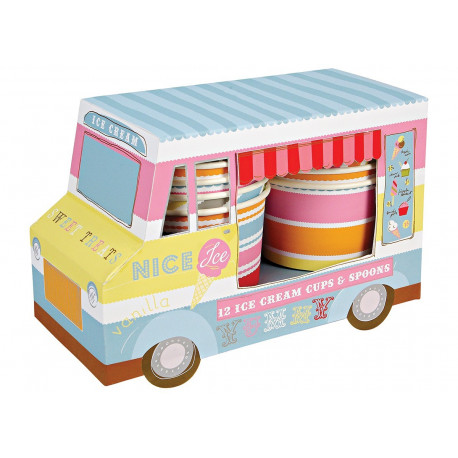 Hippe ijscowagen met ijspotjes Hippe ijscowagen met ijspotjes