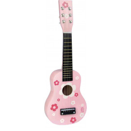 roze gitaar met bloemetjes