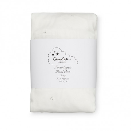 hoeslaken baby - dot creme grey hoeslaken baby - dot creme grey