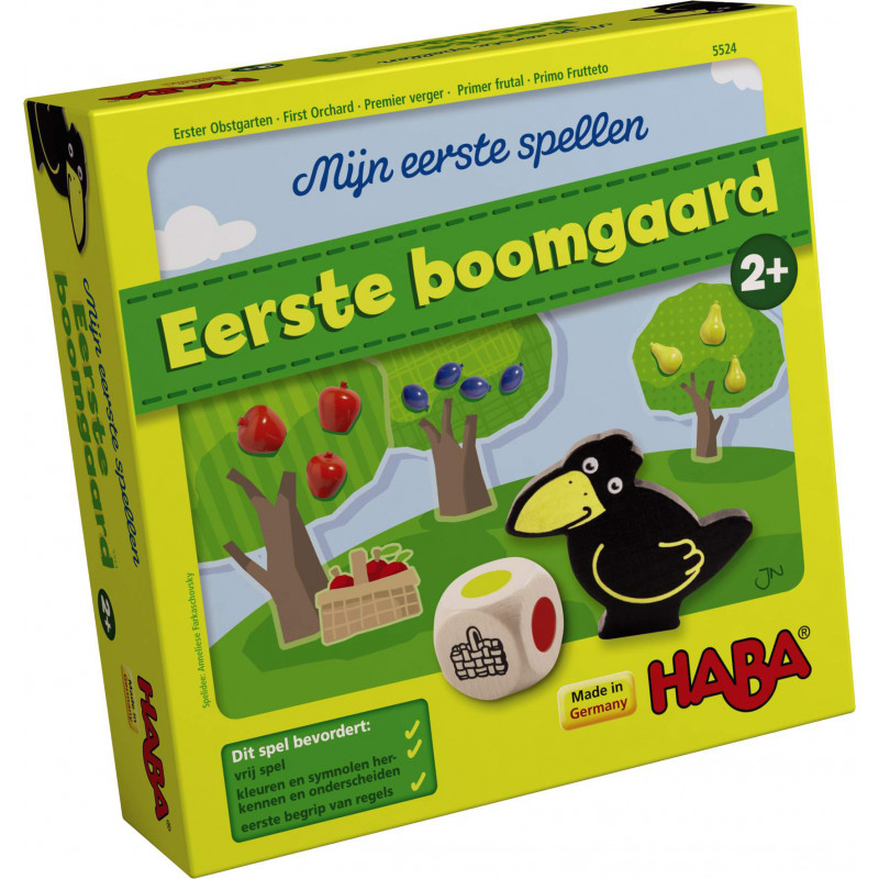 Verslaggever archief Handelsmerk Haba - Peuter gezelschapsspel - Eerste boomgaard - De Kleine Zebra