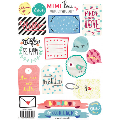 ontzettend leuk stickervel 'Happy' ontzettend leuk stickervel 'Happy'