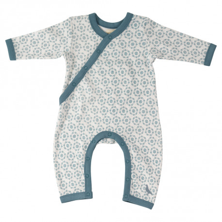 pyjama in biokatoen met blauwe bloemen pyjama in biokatoen met blauwe bloemen