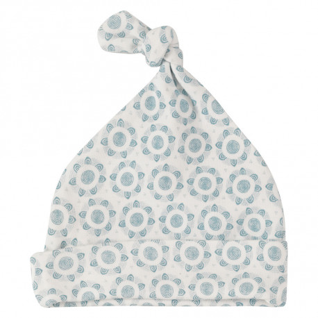 babymutsje met blauwe bloemen babymutsje met blauwe bloemen