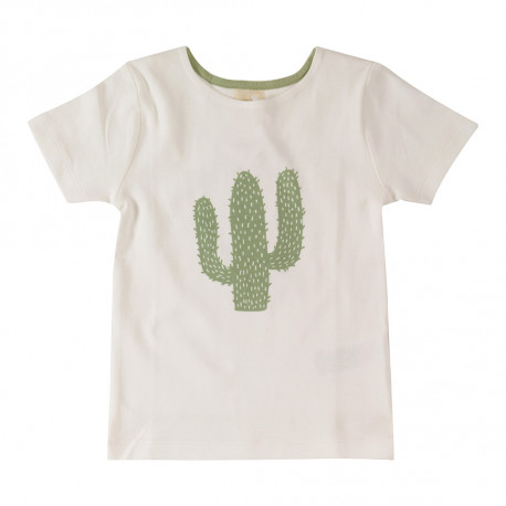 T-shirt in bio katoen met cactus print T-shirt in bio katoen met cactus print
