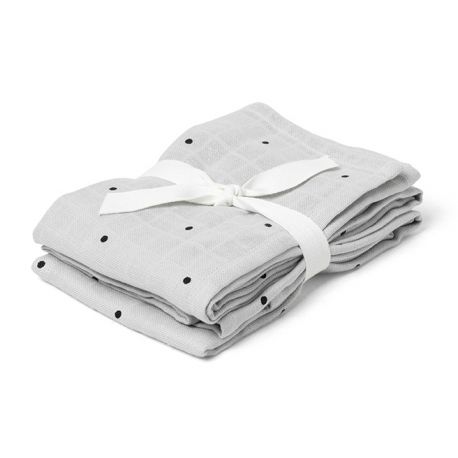 Set van 2 Hannah tetradoeken Classic dot dumbo grey Set van 2 Hannah tetradoeken Classic dot dumbo grey