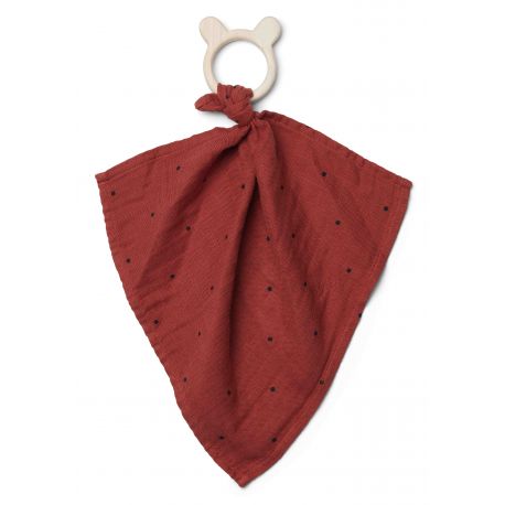 Dines teether knuffeldoekje Classic dot rusty Dines teether knuffeldoekje Classic dot rusty