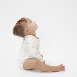 romper met lange mouwen - swan pale peach