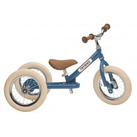 Stoere Trybike steel loopfiets 2in1 Vintage Blue - driewieler