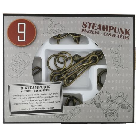 Set van 9 Steampunk puzzels - grijs